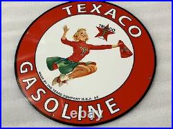 12in TEXACO Gasoline MOTOR OIL SIGN Gas Vintage Style Steel Sign Pump Plate