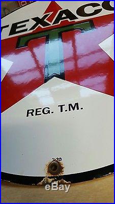 15 TEXACO 3-30 porcelain sign vintage oil petroleum gasoline gas pump plate