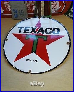 15 TEXACO 3-30 porcelain sign vintage oil petroleum gasoline gas pump plate