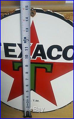 15 TEXACO 3-30 porcelain sign vintage oil petroleum gasoline gas pump plate 15 TEXACO 3-30 porcelain sign vintage oil petroleum gasoline gas pump plate