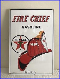 16 Texaco Fire Chief gas pump Porcelain Gasoline Advertising Sign Great Cond