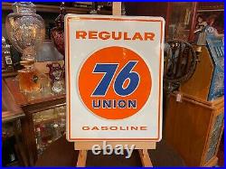 18 Embossed Porcelain Union 76 Gas Pump Plate Sign Watch Video