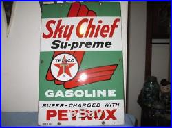 18 Texaco Sky Chief gas pump Porcelain Gasoline Advertising Sign