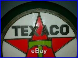 1910s-20s Texaco Leaded Stained Glass Gas Pump Globe