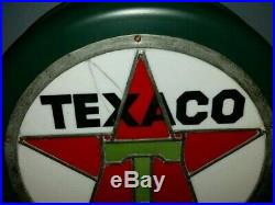 1910s-20s Texaco Leaded Stained Glass Gas Pump Globe