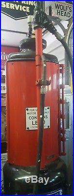 1920's Texaco G & B Curb Gas Pump Restored Excellent Condition with Porcelain Sign