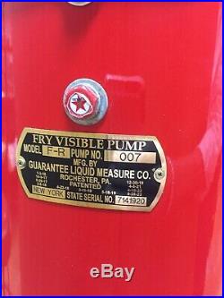 1920s Fry Visible F-R 007 Texaco Gasoline Gas Pump Original Restored Perfectly