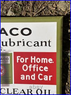1930s Old TEXACO HOME LUBRICANT TOC Metal Auto Car Truck Gas Station Sign
