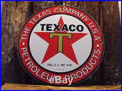 1933 Texaco Petroleum Products Gas & Oil porcelain gas pump lubester sign dated 1933 Texaco Petroleum Products Gas & Oil porcelain gas pump lubester sign dated