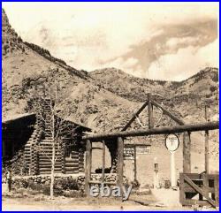 1940 Cody Wyoming Texaco Gas Pump Station Ice Cream ADV RPPC Mountain