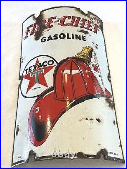 1940 Texaco Fire Chief Visible Gas Pump Porcelain Sign