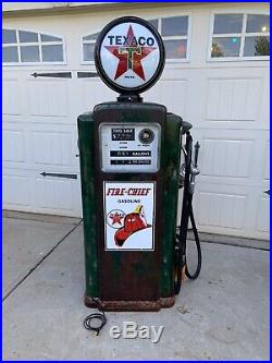 1940s TEXACO Fire Chief Wayne 100 Gas Pump Rustoration