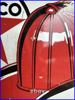 1941 porcelain fire chief texaco pump plate sign advertising original gas oil