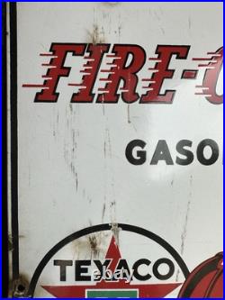 1941 porcelain fire chief texaco pump plate sign advertising original gas oil