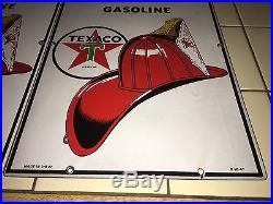 1947 & 1953 VinTage TEXACO FIRE-CHIEF Gas Pump Plates Station PORCELAIN Sign Oil