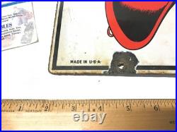 1947 Original Texaco Fire Chief Gasoline Gas Pump Plate Porcelain Sign USA