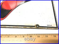 1947 Original Texaco Fire Chief Gasoline Gas Pump Plate Porcelain Sign USA