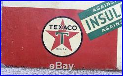 1947 TEXACO INSULATED GAS PUMP SIGN MOTOR OIL SIGN 2 Sided Advertising Oil