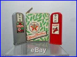 1950's TEXACO Gas Pump Salt & Pepper Shakers Christmas Premium With Decals