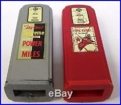 1950's TEXACO SUPREME Everett WA matched GAS PUMP salt & pepper shakers set