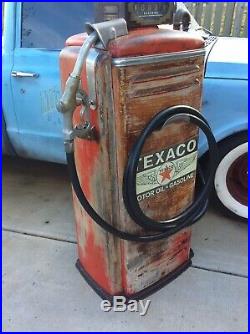 1950s TEXACO Aviation Motor Oil & Gasoline Tokheim Gas Pump Rustoration