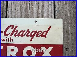 1950s TEXACO Sky Chief Super Charged with Petrox Gas Pump Plate Sign Gas & Oil