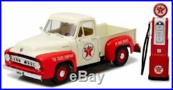 1953 Ford F-100 Pickup Truck Texaco & Vintage Gas Pump 1/18 by Greenlight