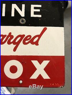 1955 Sky Chief Texaco Gasoline Sign Super-Charged Petrox Gas Pump Porcelain Sign