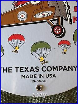 1956 Vintage Style Texaco Aviation Gas & Oil 12 Inch Porcelain Pump Plate Sign