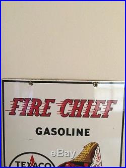 1957 Vintage Texaco Fire Chief Porcelain Gas Pump Sign