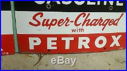 1958 Texaco Sky Chief Petrox Porcelain Gas Pump Plates Matched Set, Rare Find