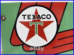 1959 Original & Authentic Texaco Sky Chief 18x12 Inch Gas&oil Porcelain Plate