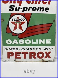 1959 Original & Authentic Texaco Sky Chief 18x12 Inch Gas&oil Porcelain Plate