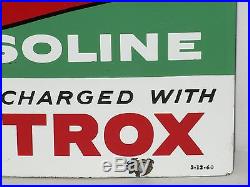 1960 Texaco Sky Chief PETROX Porcelain Gas Pump Plate Motor Oil Sign Old Orig