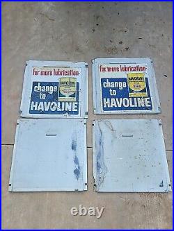 1960s Island Oil Can Cabinet Doors Gas Pump Station Texaco Havoline