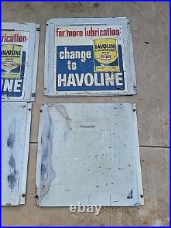 1960s Island Oil Can Cabinet Doors Gas Pump Station Texaco Havoline