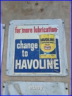 1960s Island Oil Can Cabinet Doors Gas Pump Station Texaco Havoline