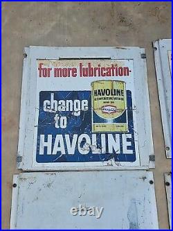 1960s Island Oil Can Cabinet Doors Gas Pump Station Texaco Havoline