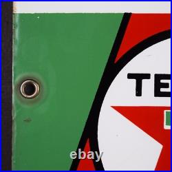 1961 Texaco Sky Chief Su-preme Gasoline Porcelain Pump Plate