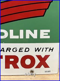 1962 Sky Chief Su-preme Texaco Gasoline Super-Charged Petrox Porcelain Pump Sign