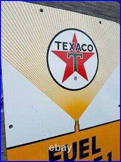 1962 Texaco Diesel Chief Porcelain Sign Gas Pump Oil Garage Injector Cat Cummins