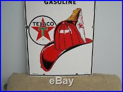 1962 Texaco Fire Chief Porcelain Gas Pump Plate Sign. 18 x 12