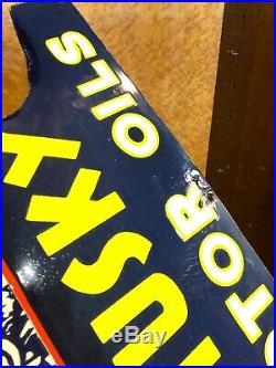23 Vintage Husky Oils Gas Pump Porcelain Sign Shell Gulf Texaco Antique Oil Can