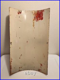 2 Antique USA 1940 TEXACO FIRE CHIEF Porcelain CURVED Signs Gas Pump Station