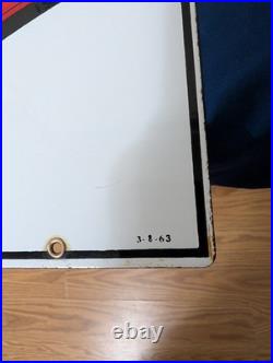 2 TEXACO vintage FIRE CHIEF gas pump porcelain plates 3/8/63 & 3/4/58 nice cond