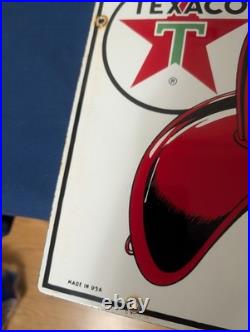 2 TEXACO vintage FIRE CHIEF gas pump porcelain plates 3/8/63 & 3/4/58 nice cond 2 TEXACO vintage FIRE CHIEF gas pump porcelain plates 3/8/63 & 3/4/58 nice cond