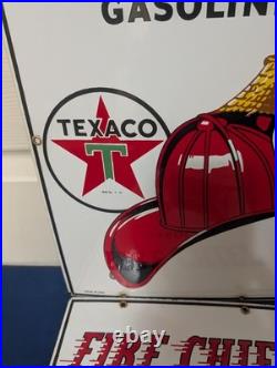 2 TEXACO vintage FIRE CHIEF gas pump porcelain plates 3/8/63 & 3/4/58 nice cond
