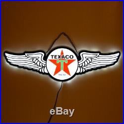 32 Texaco Star LED sign wall lamp aviation wings Neon shop Gas pump globe light