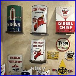 3-12-45 Original & Authentic''texaco Fire Chief'' 18x11 Inch Porcelain Sign