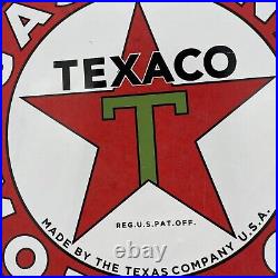 3-31 Vintage''texaco Motor Oil'' Gas & Oil Pump Plate 12 Inches Porcelain Sign